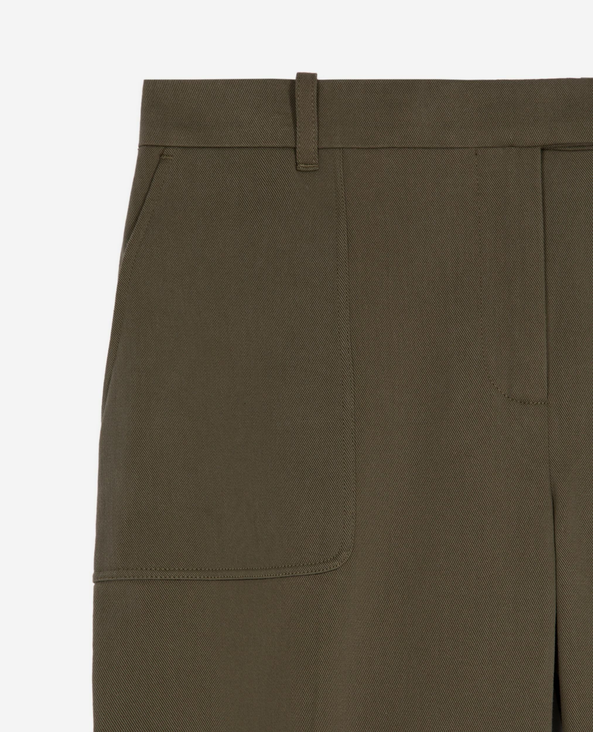 Khaki cotton wide leg pants, KAKI, hi-res image number null