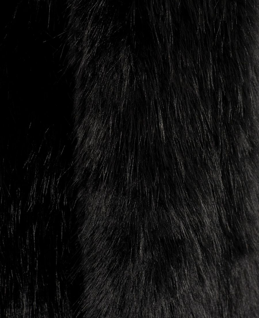 The Kooples FEMME BLACK col effet fourrure noir