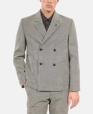 The Kooples MEN BLACK WHITE black and white houndstooth wool suit jacket