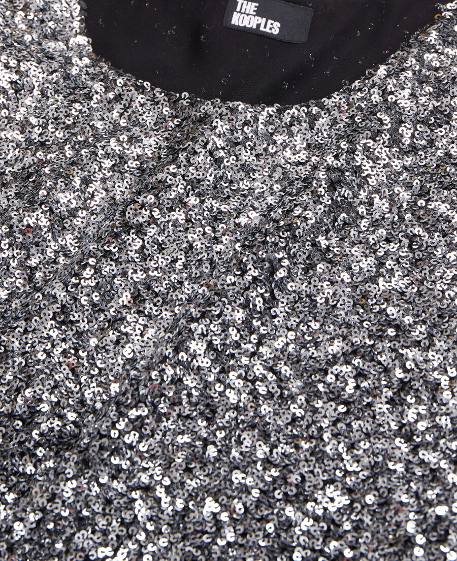 silver sequin top