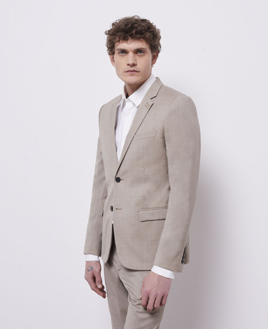 beige wool suit jacket