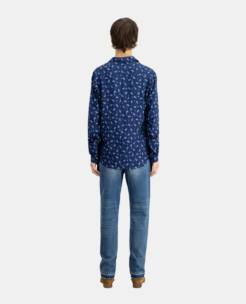 The Kooples HERREN WHITE / NAVY bedrucktes hemd