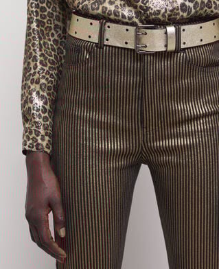 The Kooples DAMEN BLACK / GOLD zweifarbige jeans mit slim-fit-passform