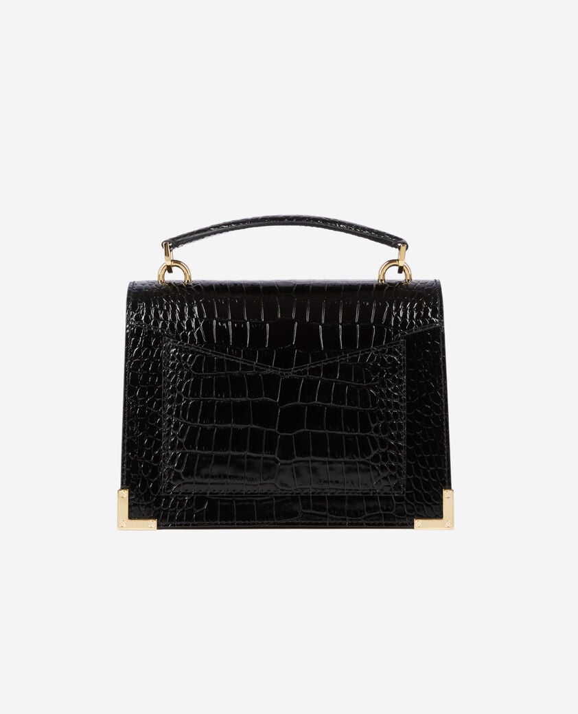 The Kooples FEMME BLACK sac emily small effet crocodile en cuir noir