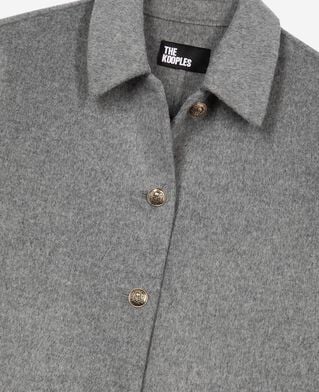 The Kooples F GREY long double-faced wool coat with grey cape