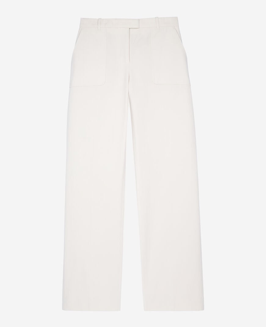 The Kooples WOMEN ECRU ecru cotton wide-leg pants