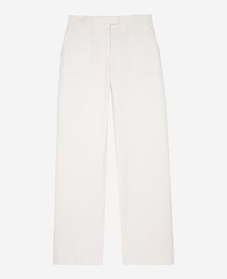 The Kooples WOMEN ECRU ecru cotton wide-leg pants