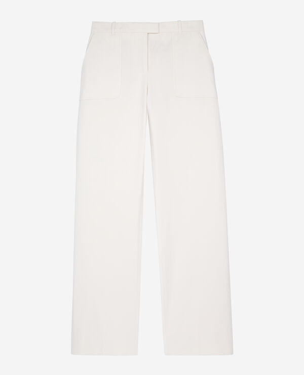 The Kooples WOMEN ECRU ecru cotton wide-leg pants