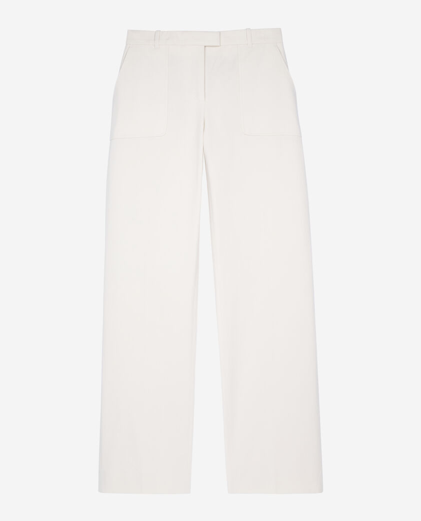 The Kooples FEMME ECRU pantalon large en coton ecru
