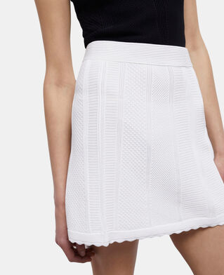 The Kooples DAMEN WHITE kurzer, wei&szlig;er strickrock