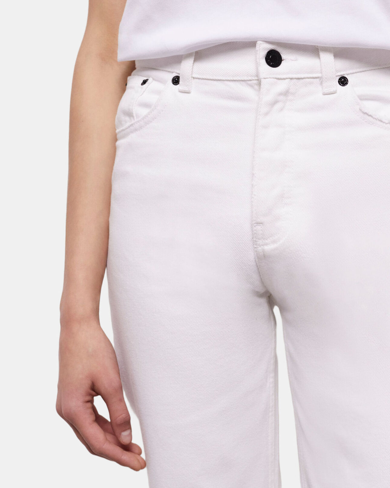 The Kooples FEMME WHITE jean droit blanc