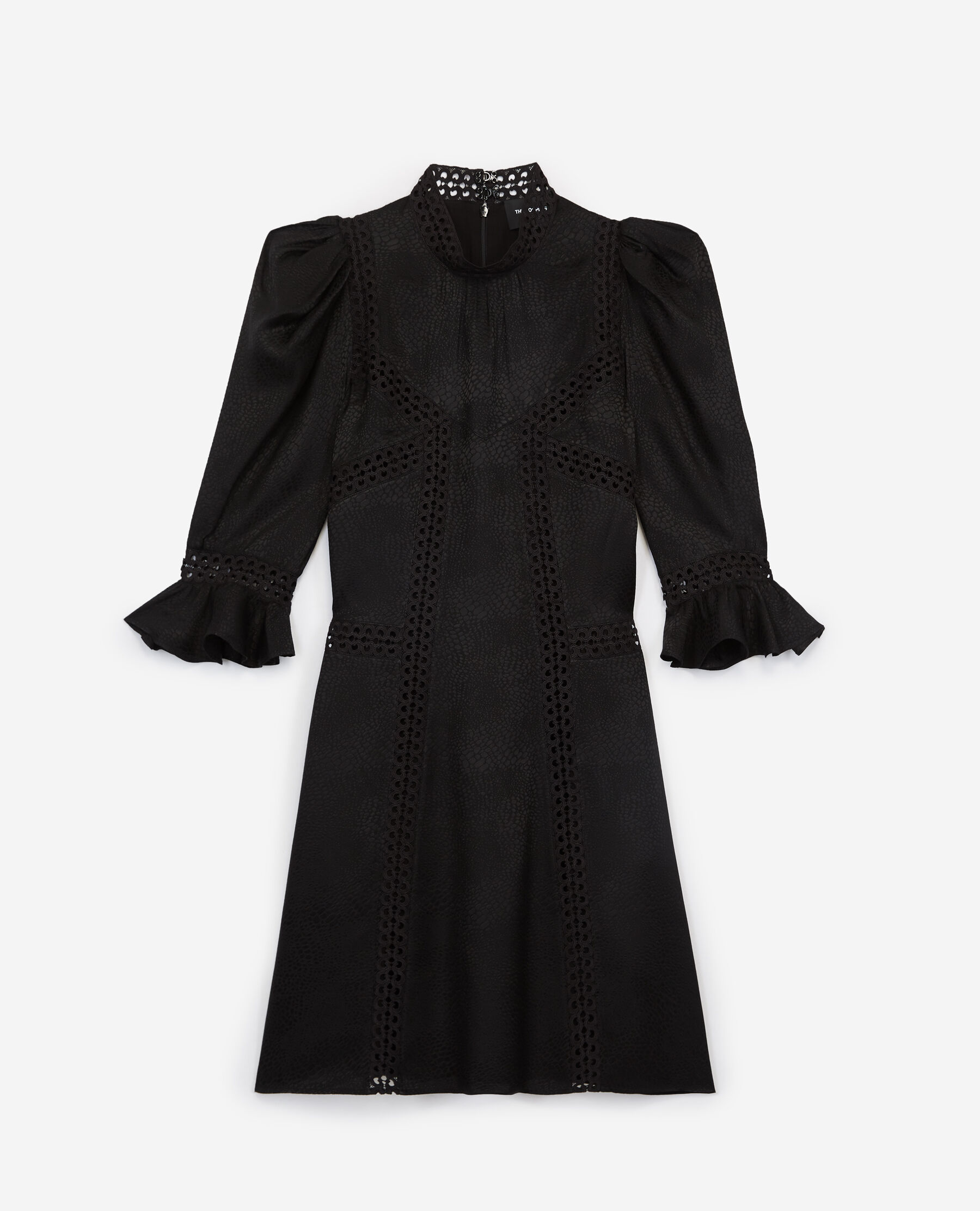High neck black cheap formal dress