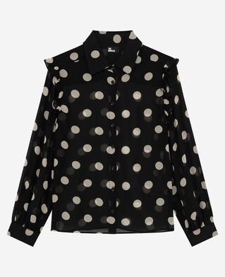 The Kooples MUJER BLACK WHITE camisa negra de lunares