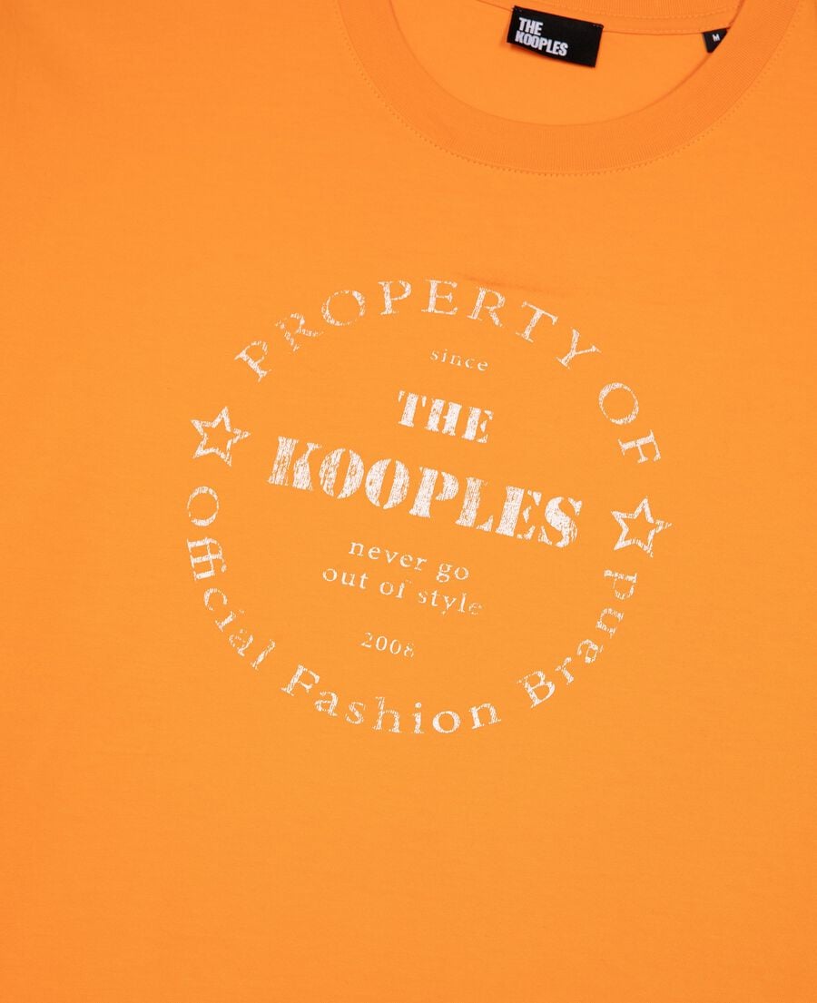 The Kooples H ORANGE t-shirt with orange screen printing