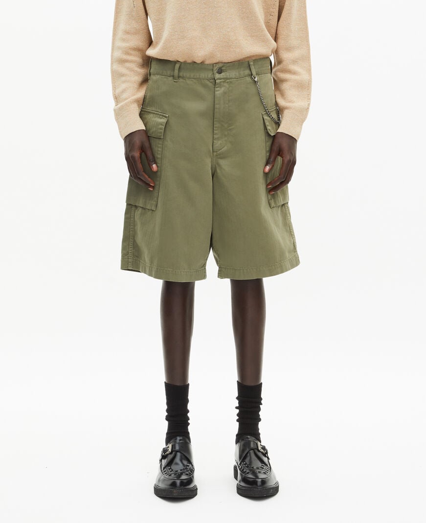 The Kooples HOMME KAKI bermuda cargo kaki