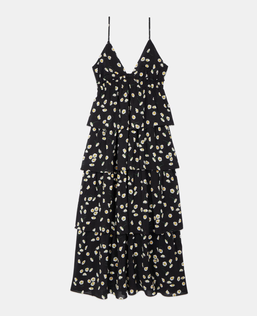 The Kooples F BLACK WHITE floral printed long dress