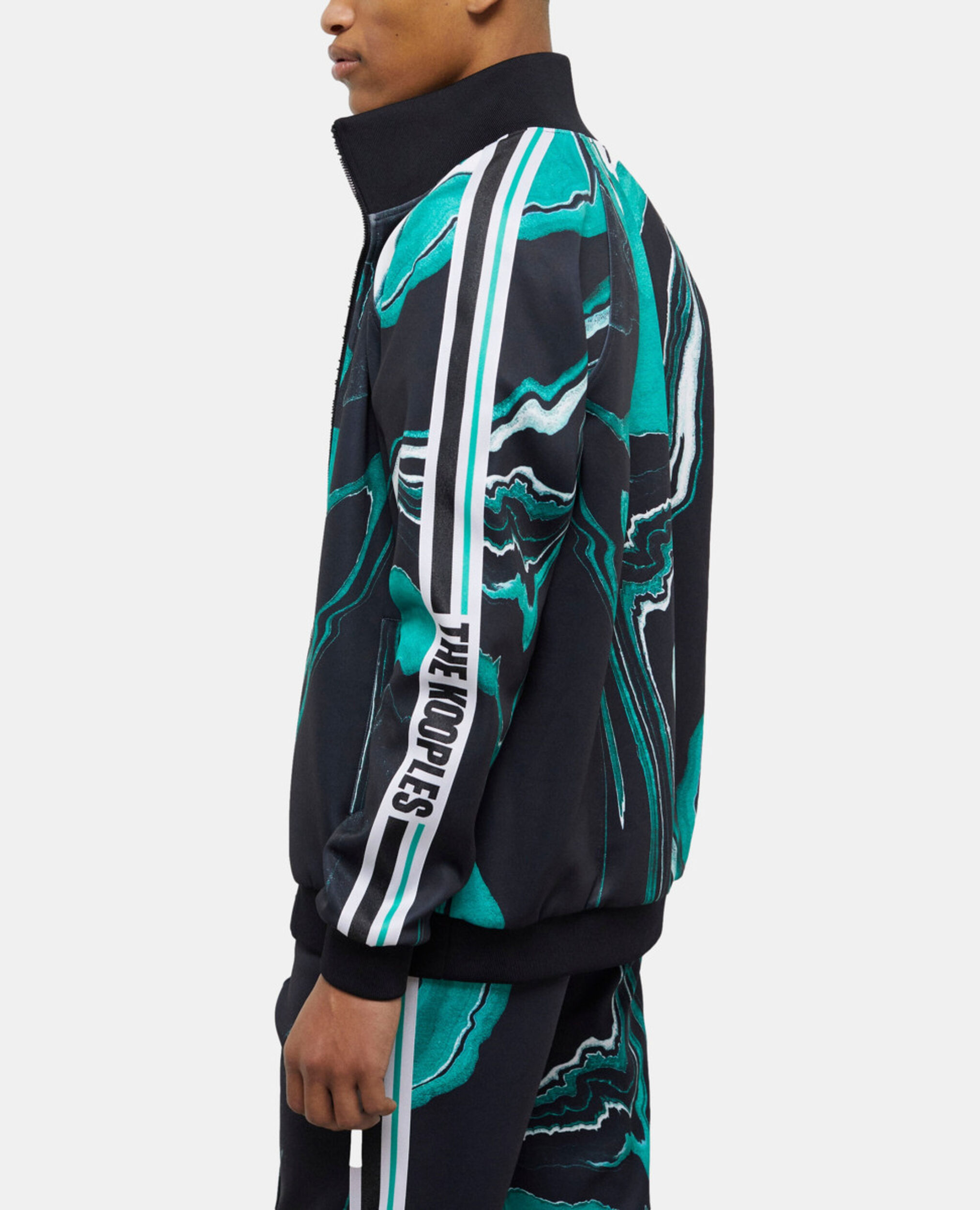 Printed tracksuit jacket, BLACK / GREEN, hi-res image number null