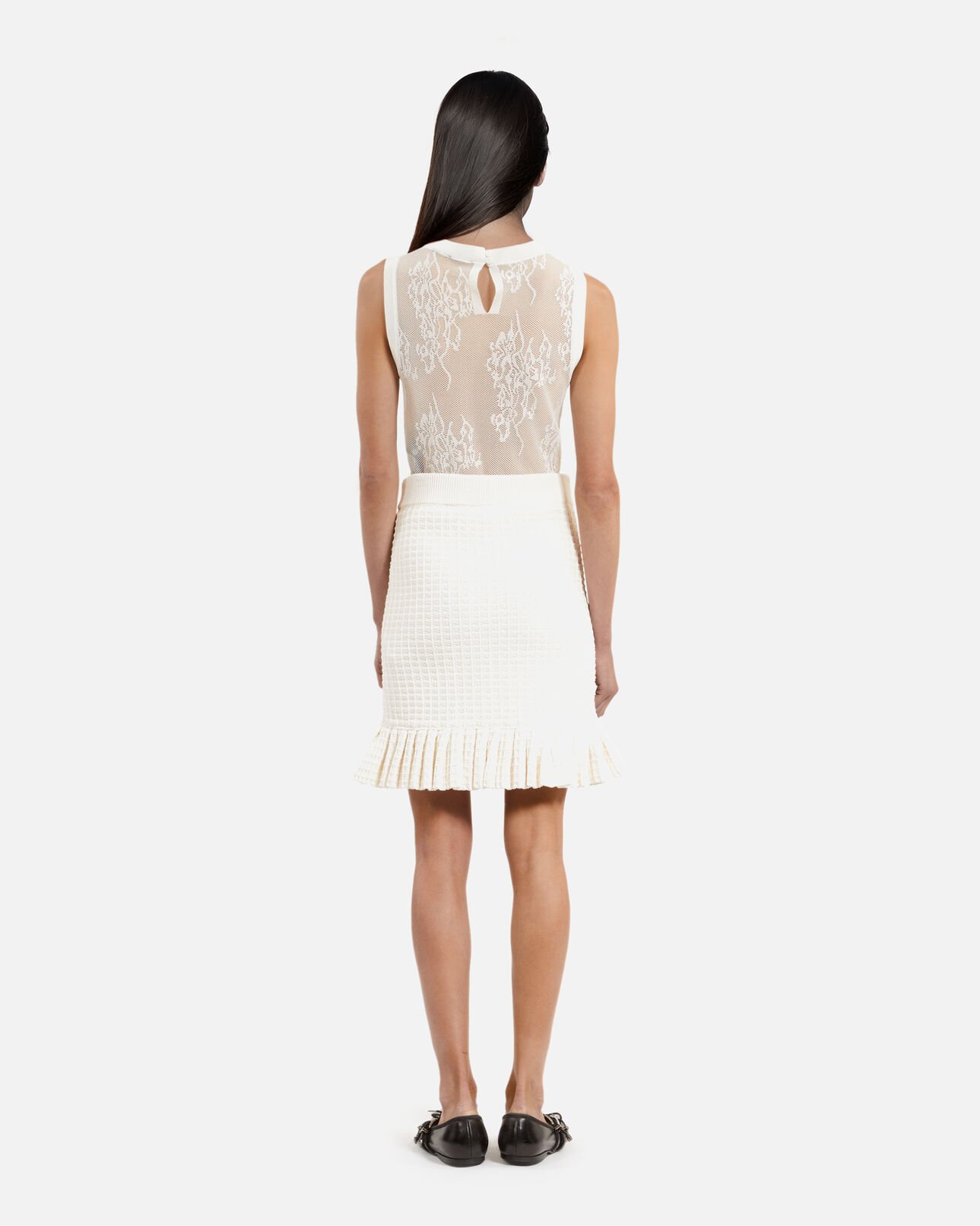 The Kooples FEMME ECRU jupe courte en maille écrue
