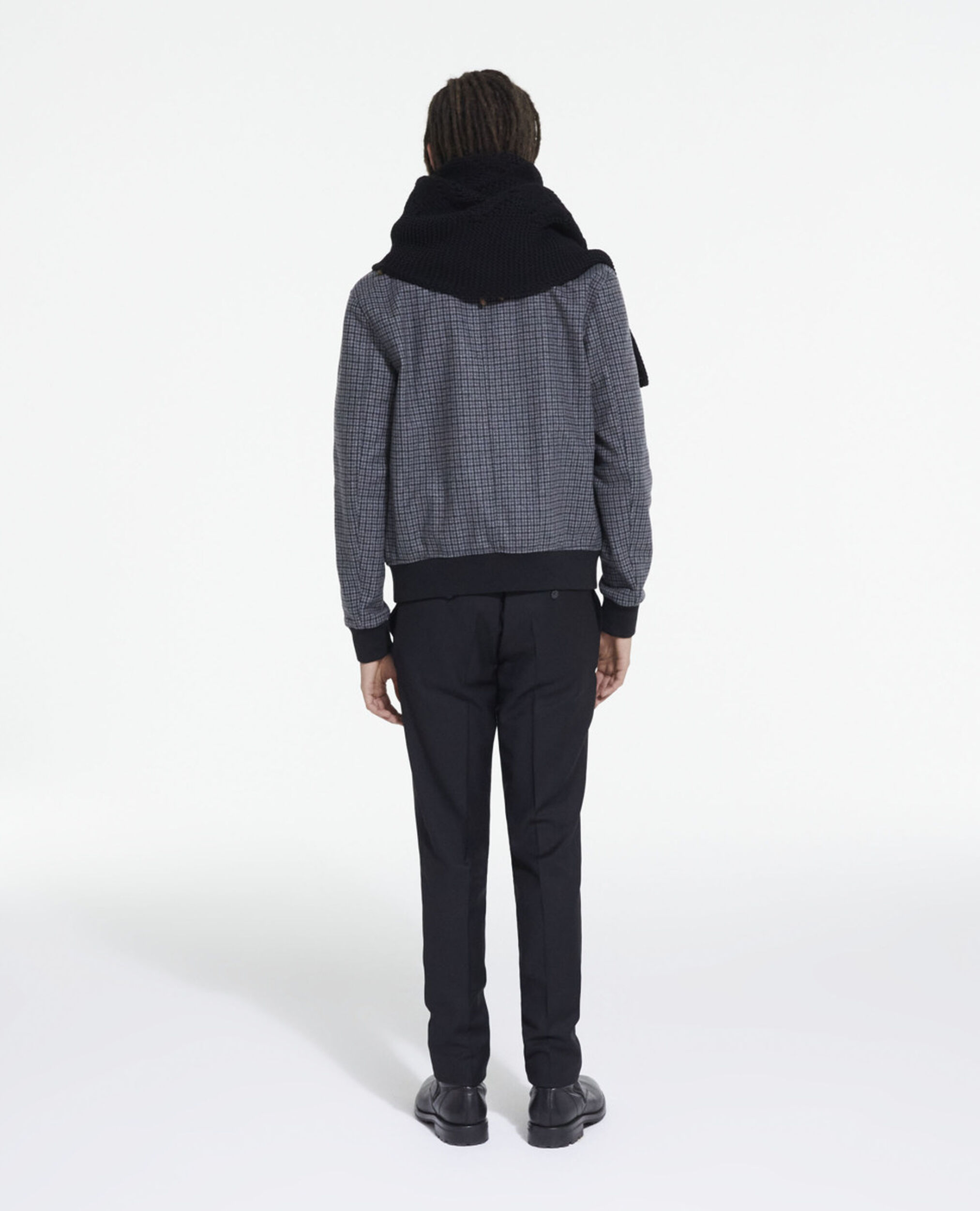 Blouson avec poches en laine à carreaux, GREY BLACK, hi-res image number null