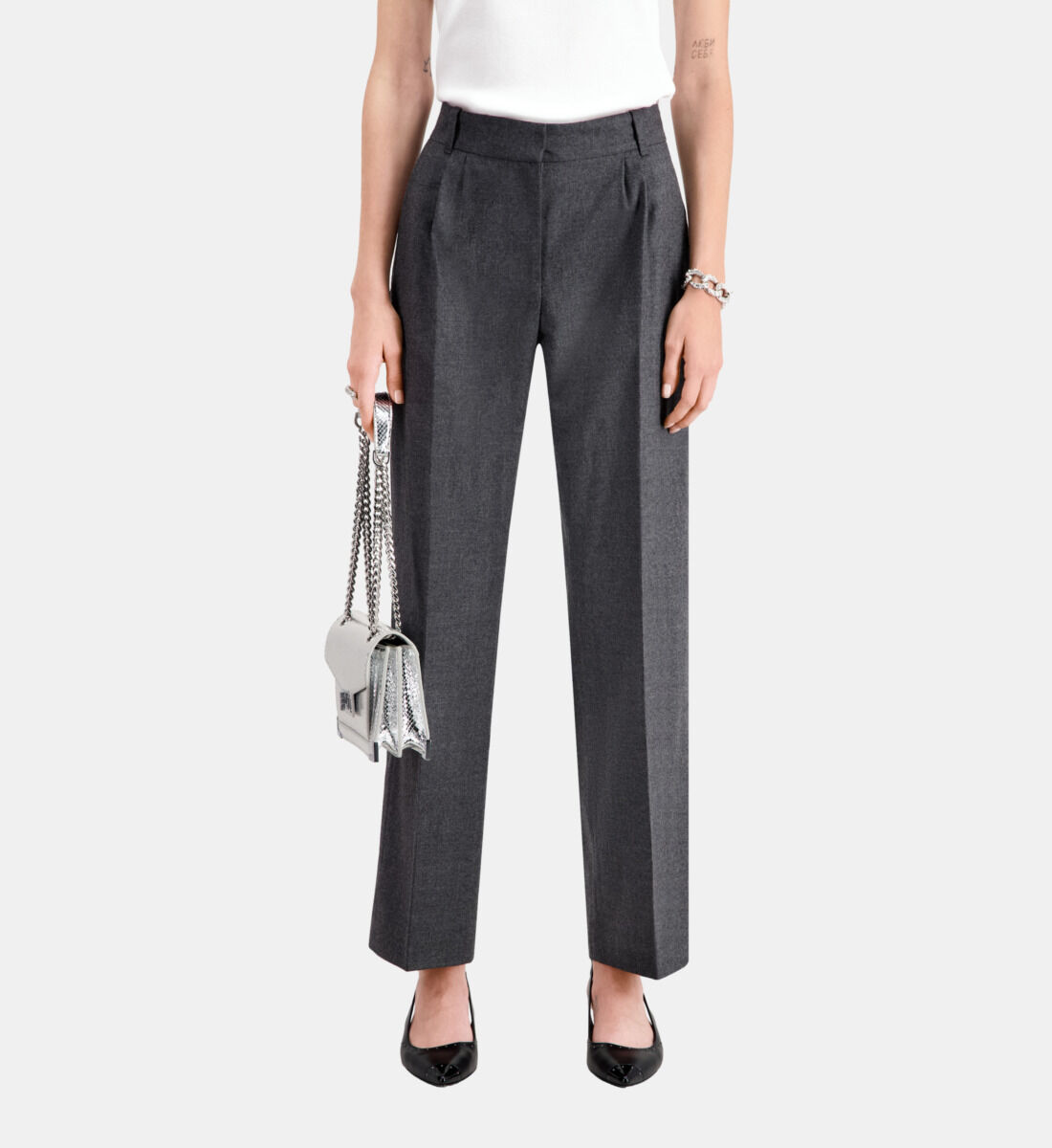 Grey flannel pants discount womens
