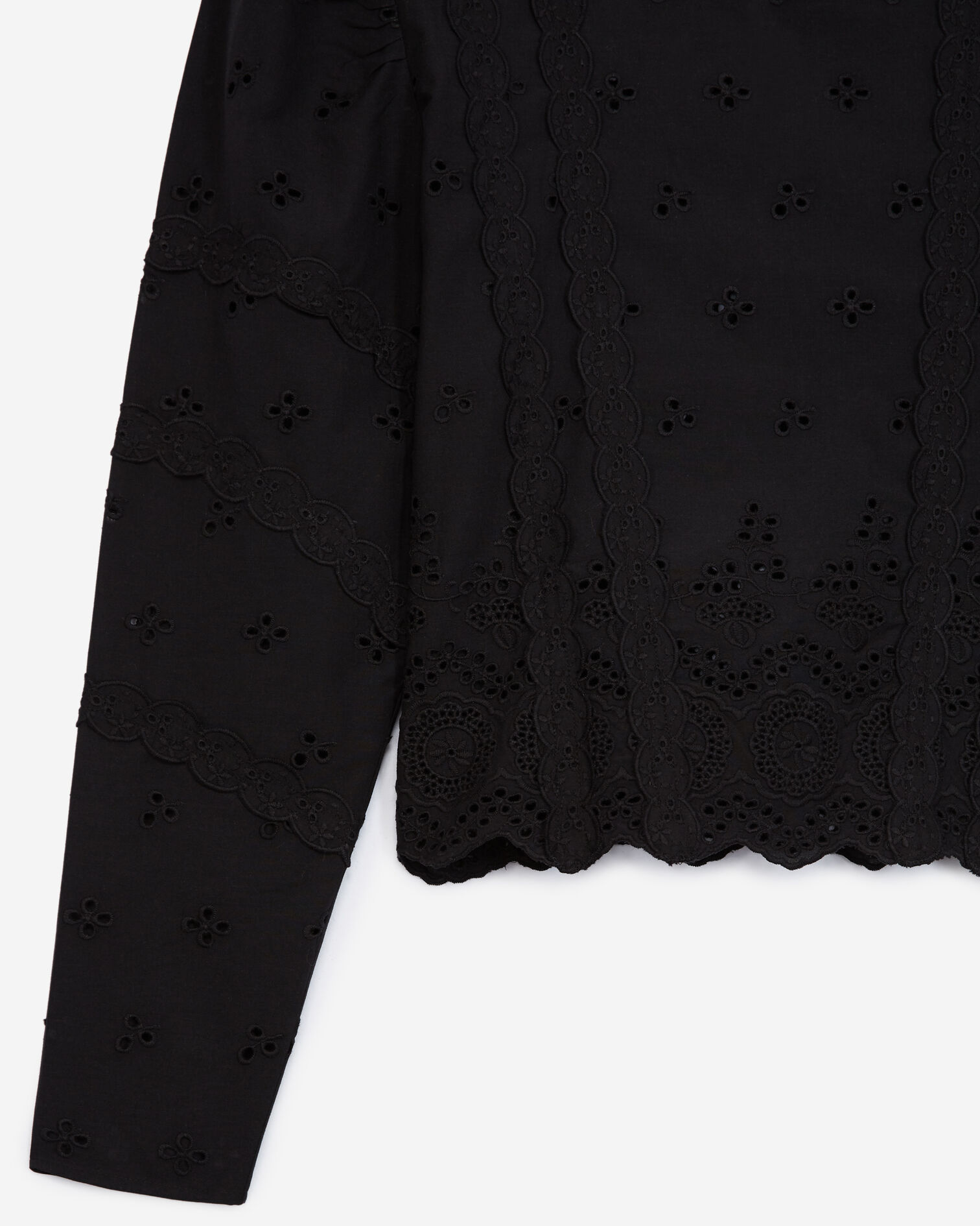 Black top with long sleeves, BLACK, hi-res image number null