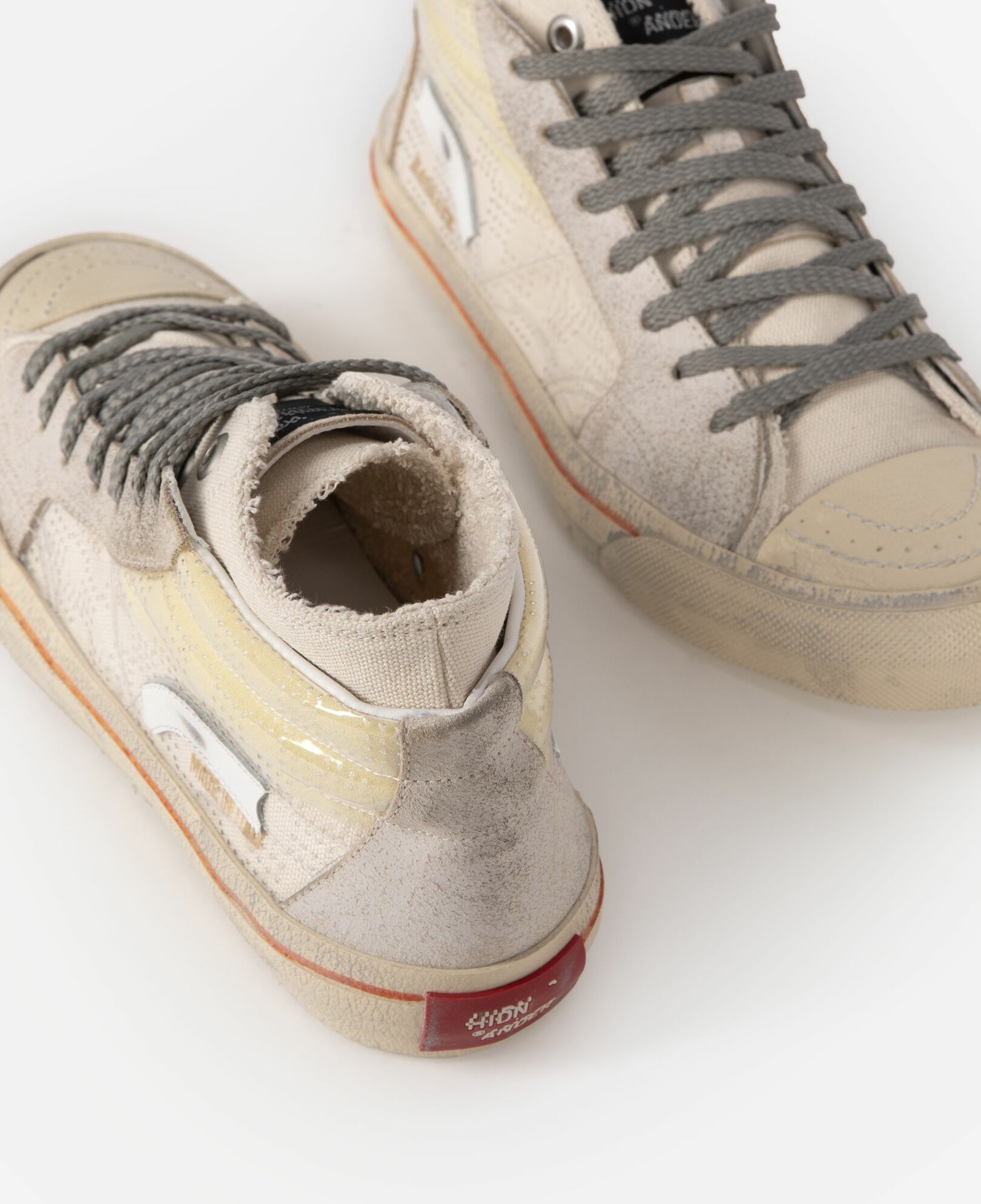 The Kooples WOMEN ECRU the kooples x hidn-ander ecru high-top sneakers