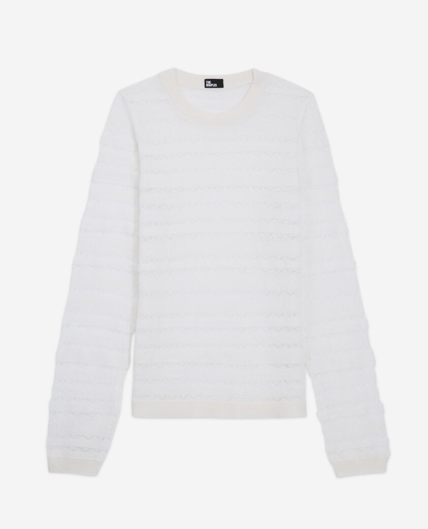 The Kooples F LIGHT BEIGE white wool sweater