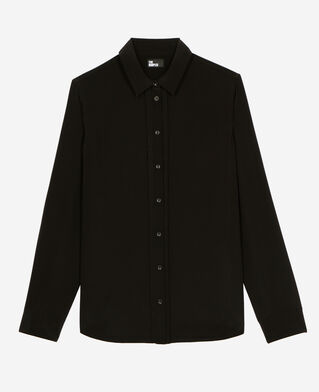 The Kooples WOMEN BLACK black silk shirt