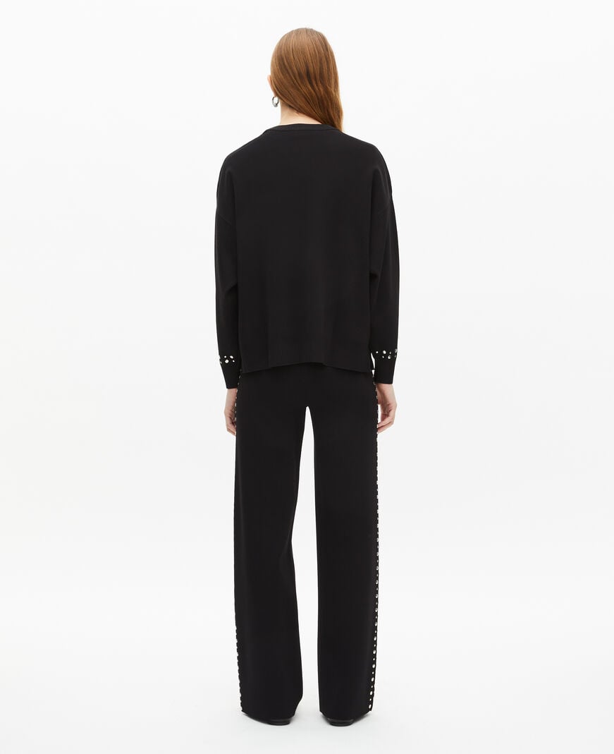 The Kooples F BLACK black sweatshirt with studs