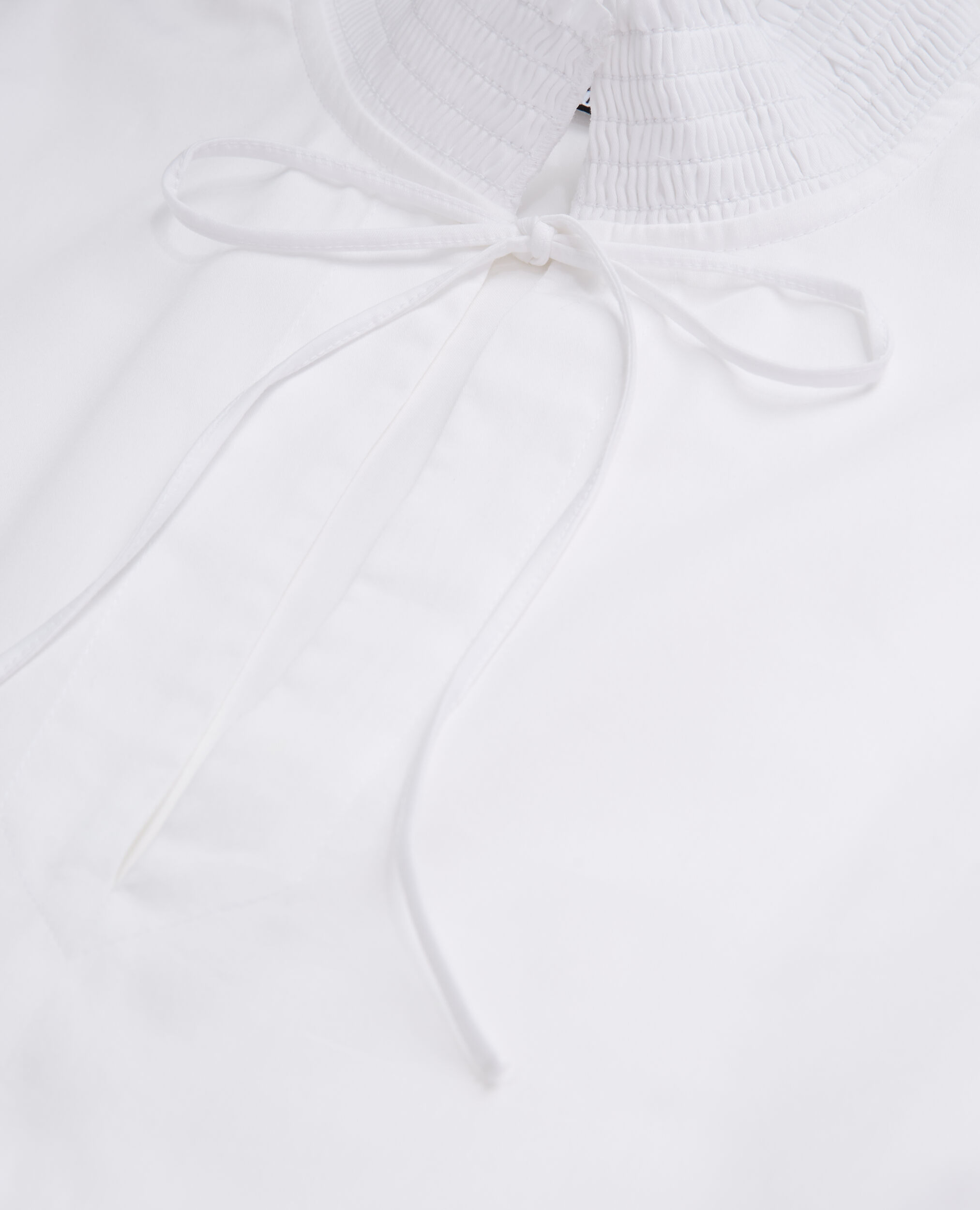 Long white dress with broderie anglaise, WHITE, hi-res image number null