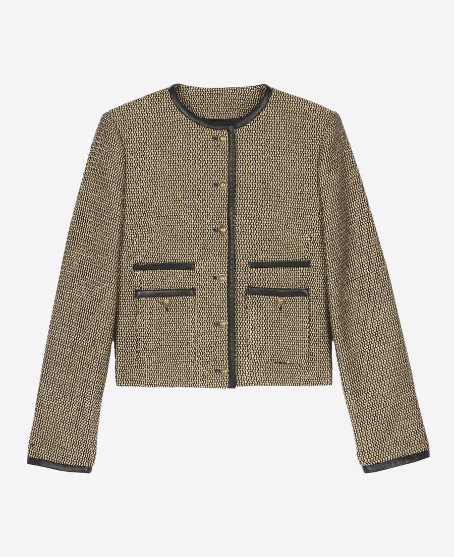 The Kooples WOMEN BLACK / GOLD short black and gold jacket