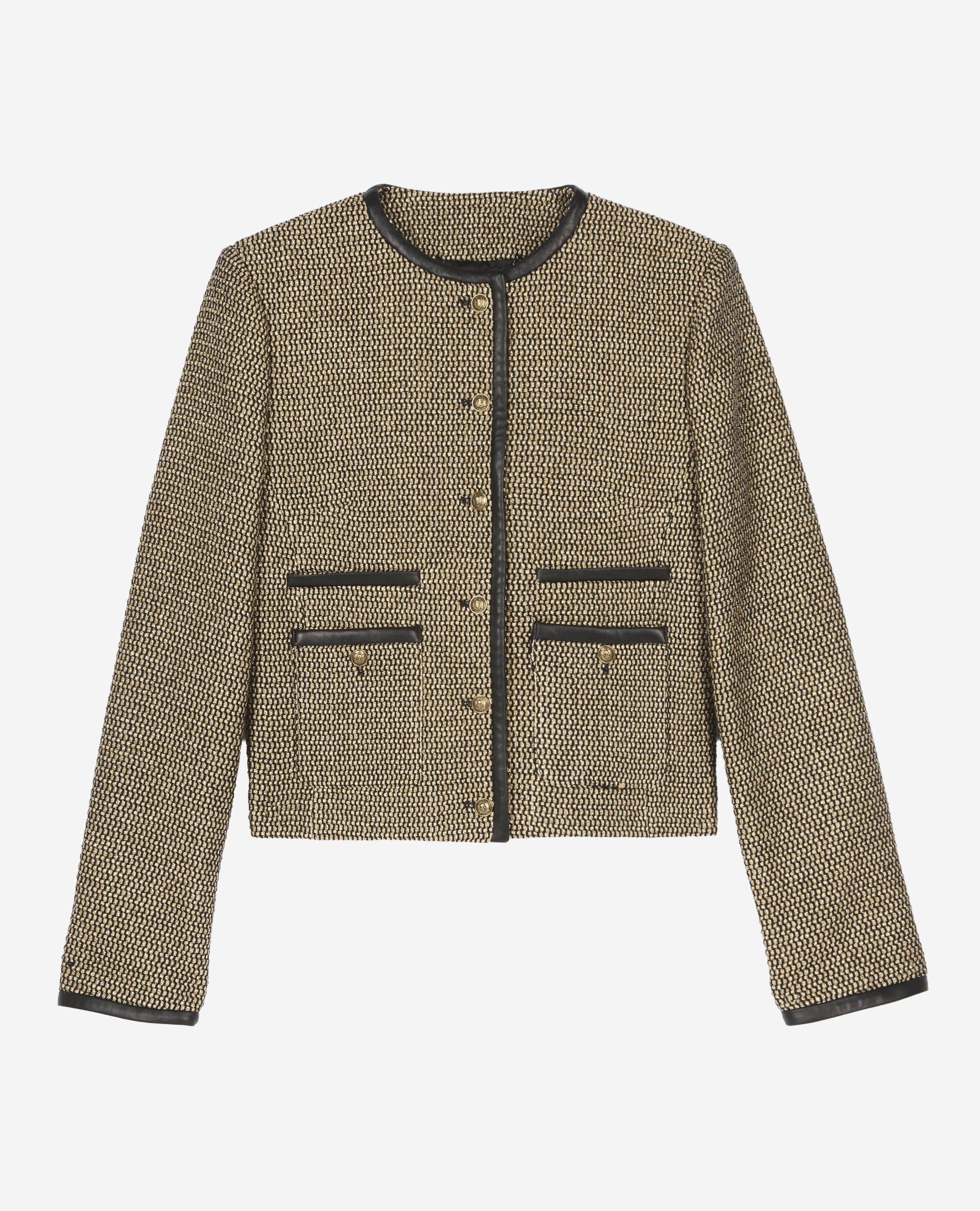 Veste courte noire et dorée, BLACK / GOLD, hi-res image number null