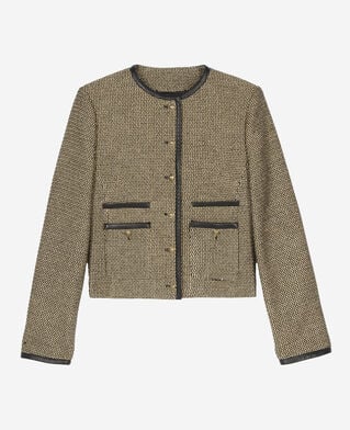 The Kooples FEMME BLACK / GOLD veste courte noire et dorée