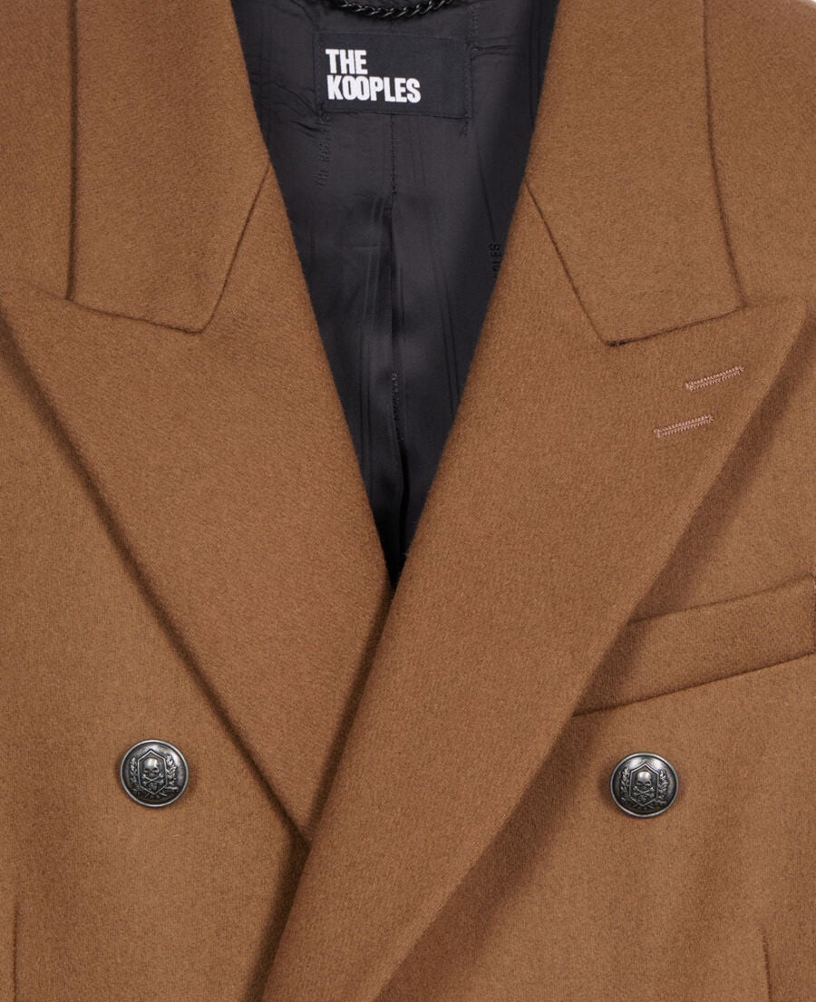 The Kooples HOMME CAMEL manteau long en laine mélangée camel