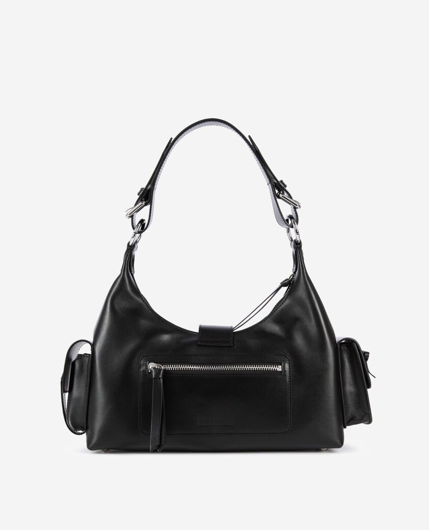 The Kooples FEMME BLACK sac amelia en cuir lisse noir