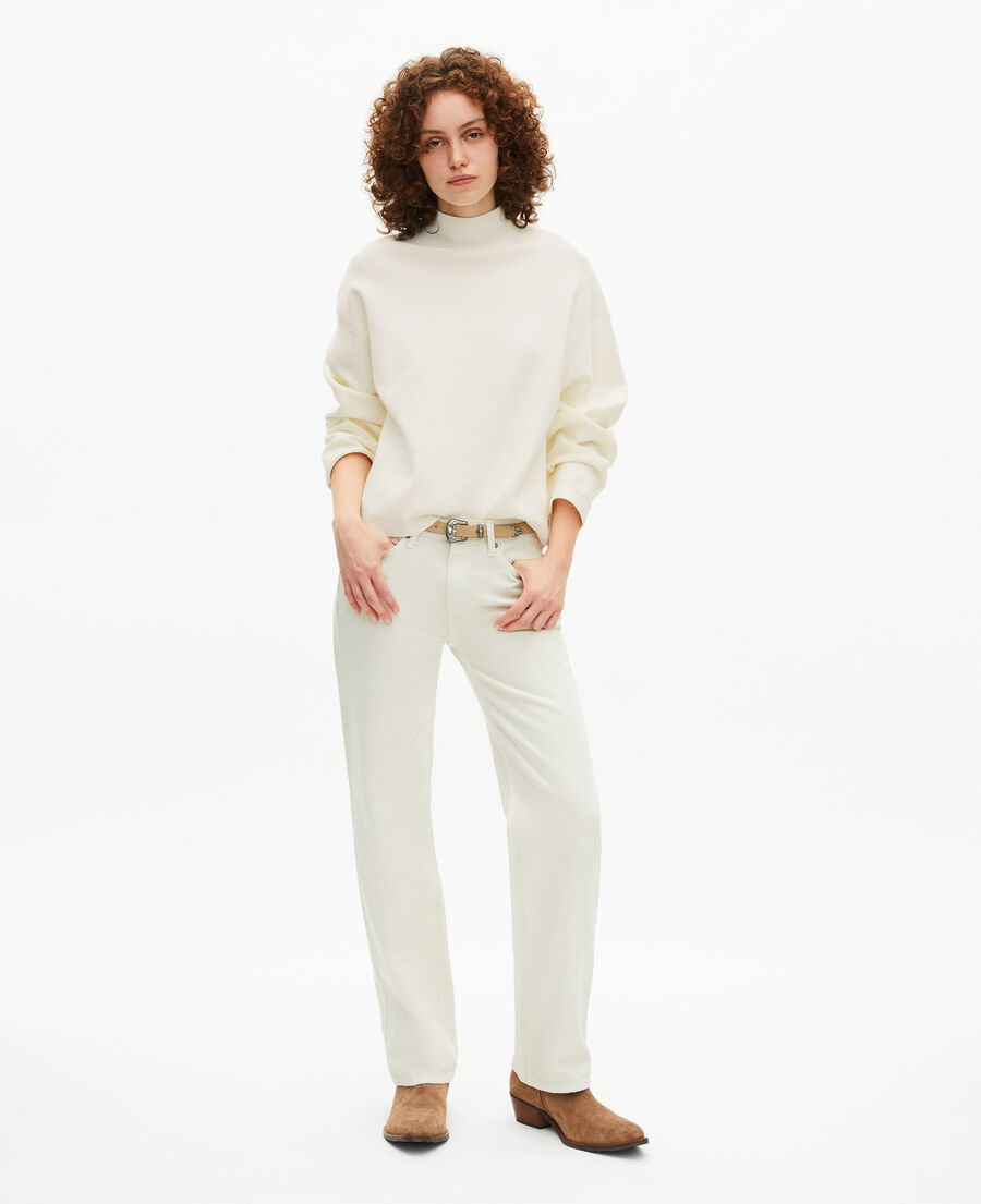 The Kooples F ECRU white mock-neck sweater