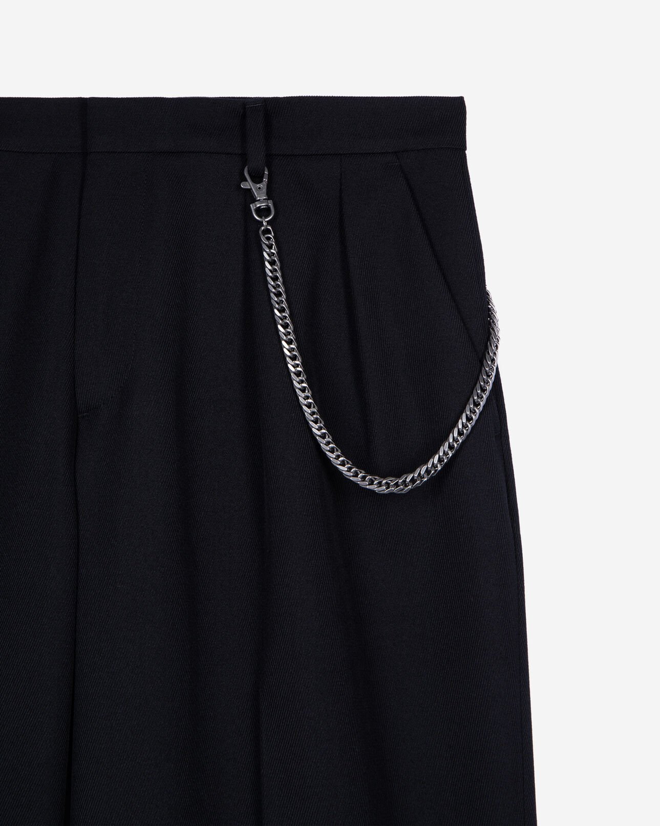 The Kooples HERREN BLACK schwarze wollhose mit weitem bein