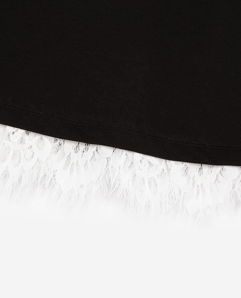 The Kooples F BLACK short skirt with black lace
