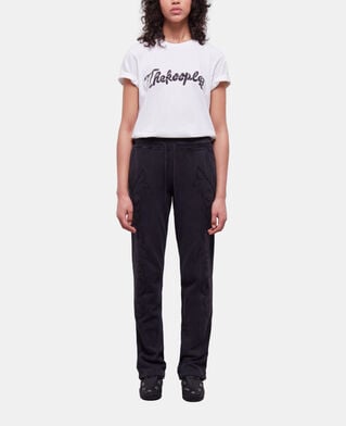 The Kooples WOMEN BLACK WASHED black joggers with western-style embroidery