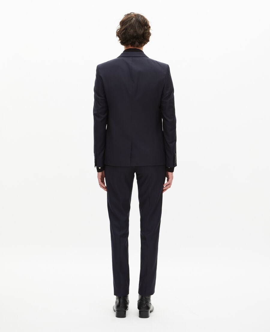 The Kooples H DARK NAVY straight cut blue wool suit jacket