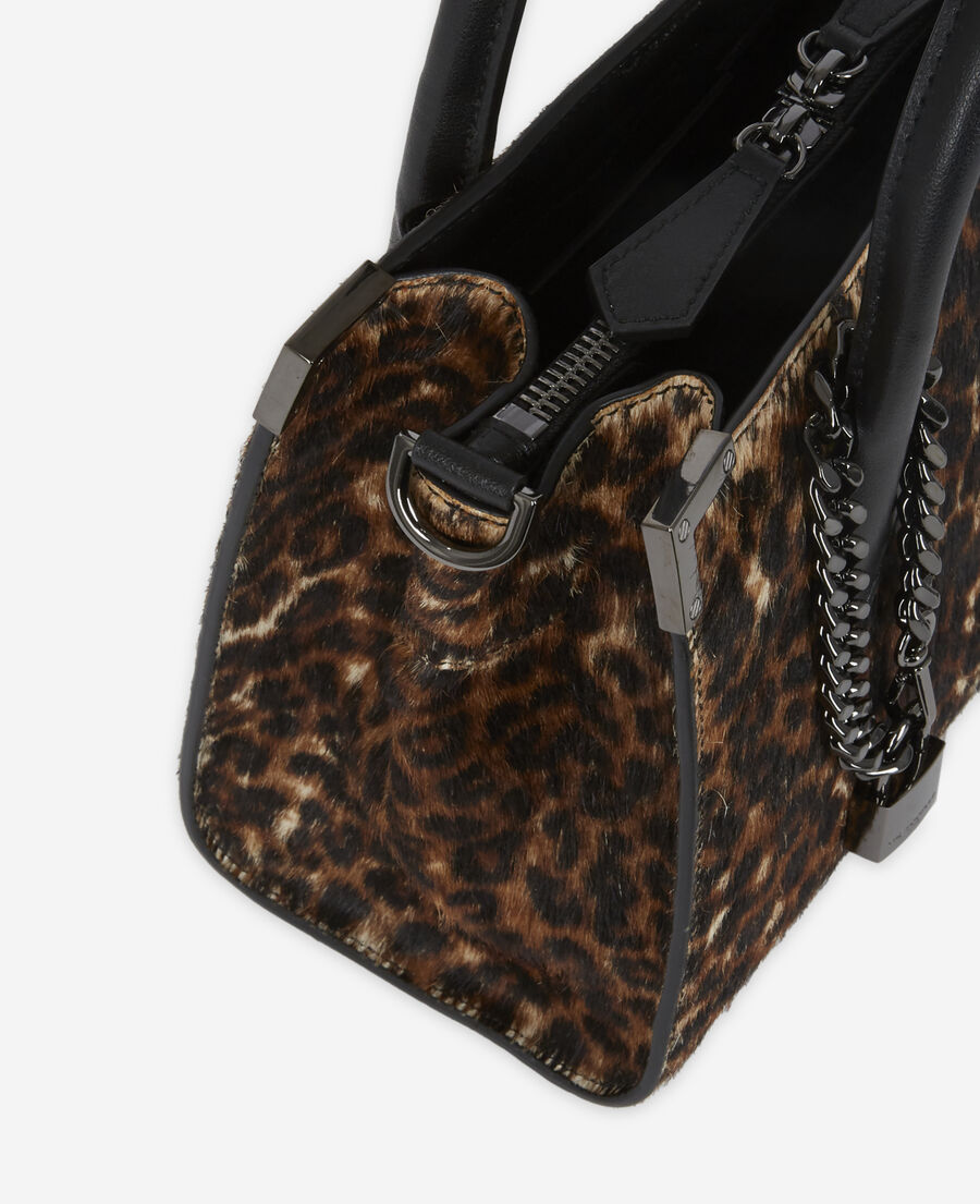 medium ming bag in leopard print leather