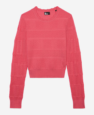 The Kooples MUJER RETRO PINK jersey fucsia punto calado