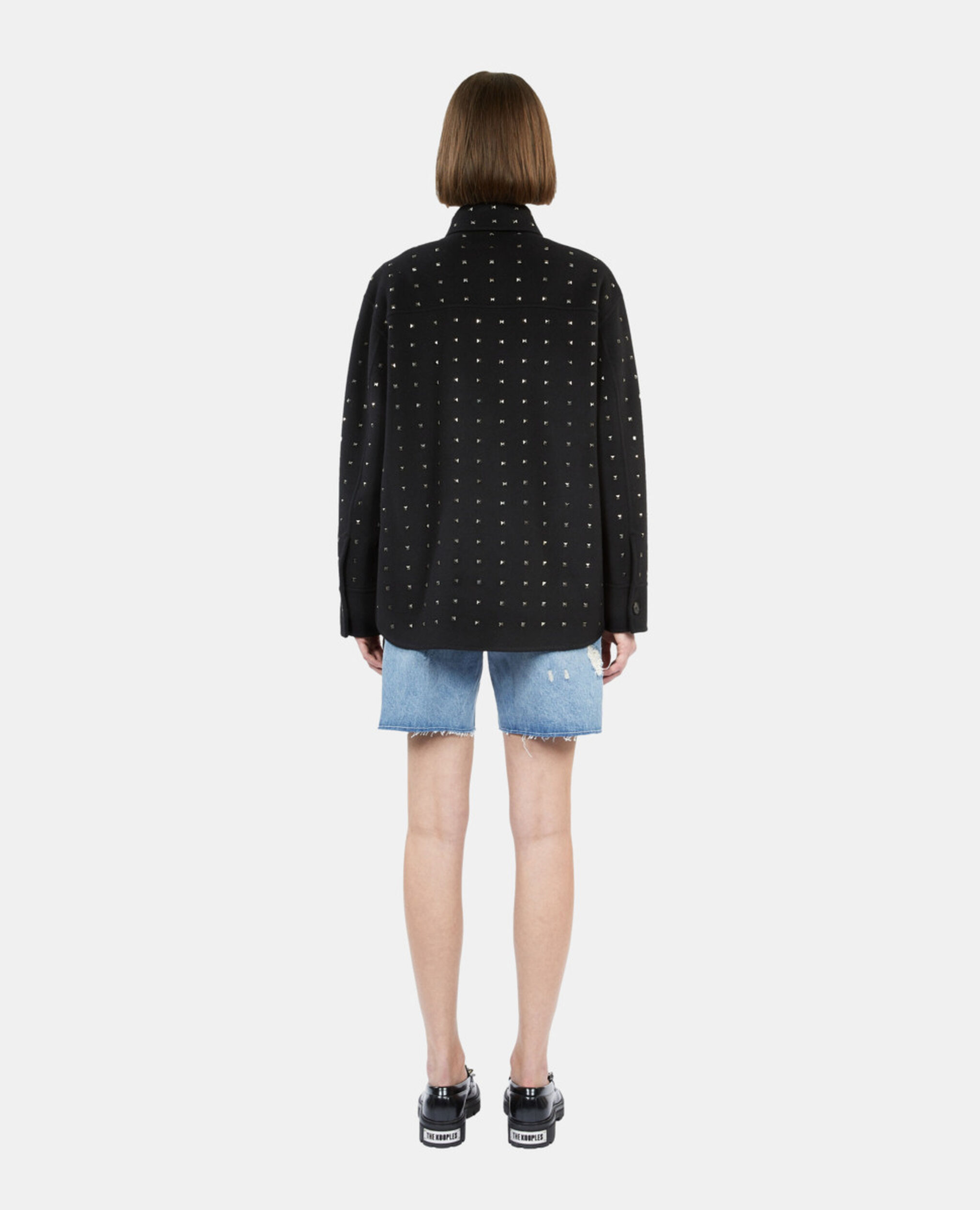 Blouson type surchemise avec studs noir, BLACK, hi-res image number null
