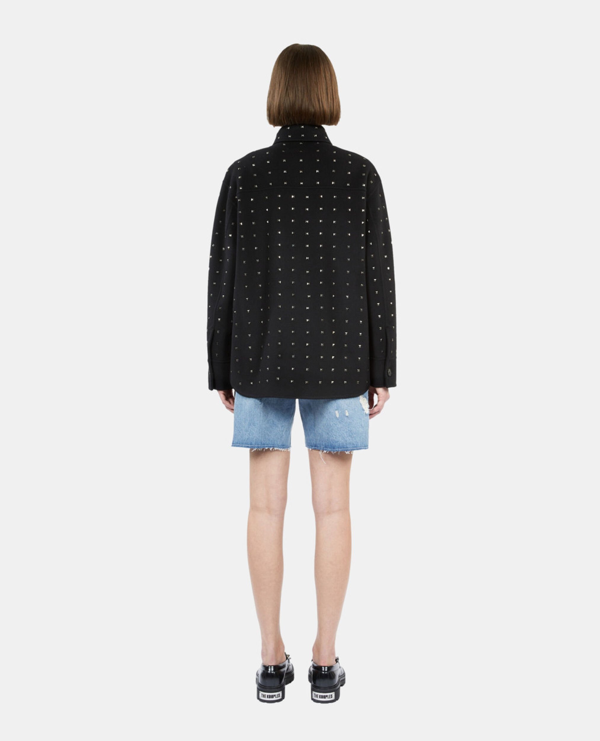 Blouson type surchemise avec studs noir, BLACK, hi-res image number null