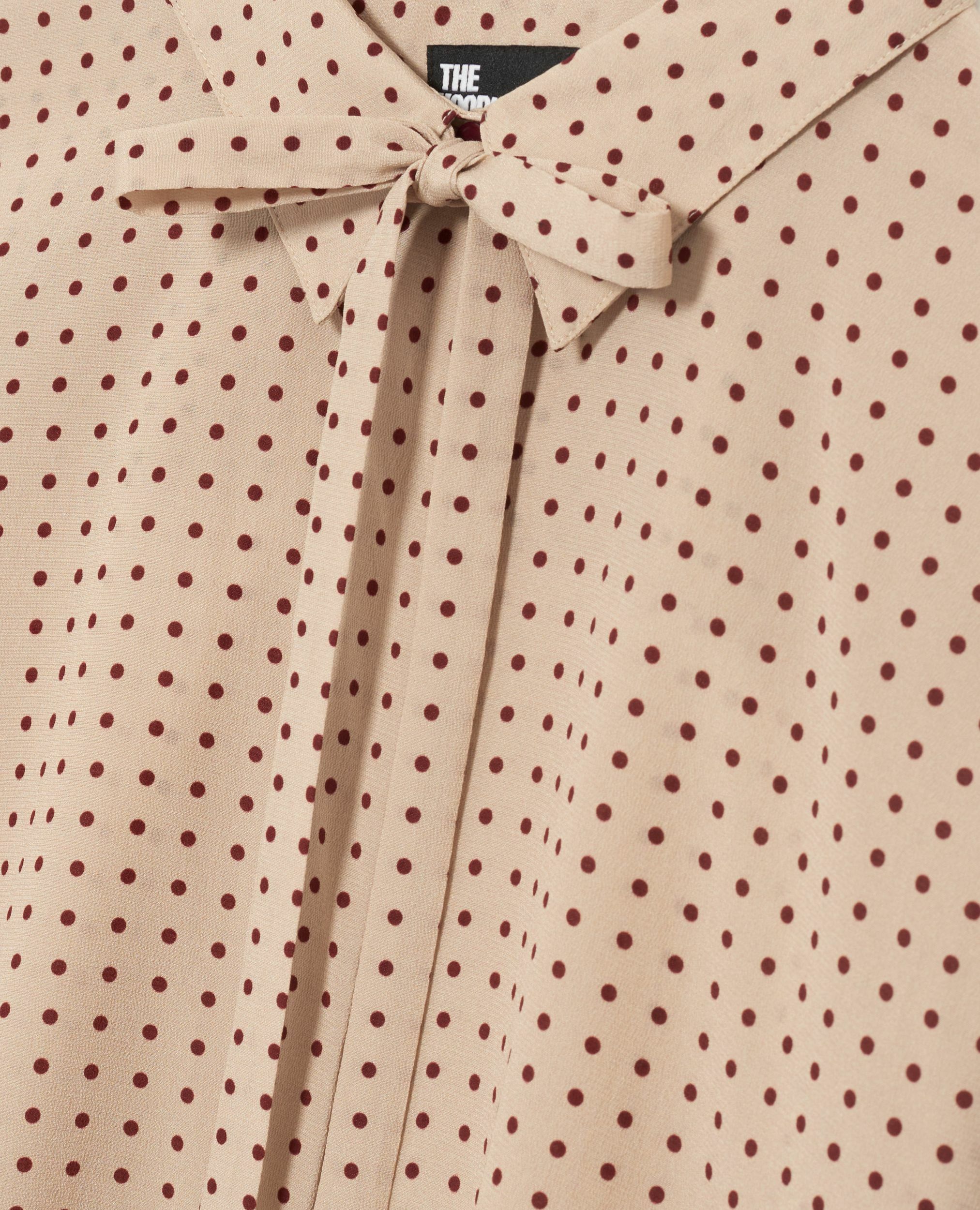 Chemise avec lavallière à pois beige, BEIGE / RED, hi-res image number null