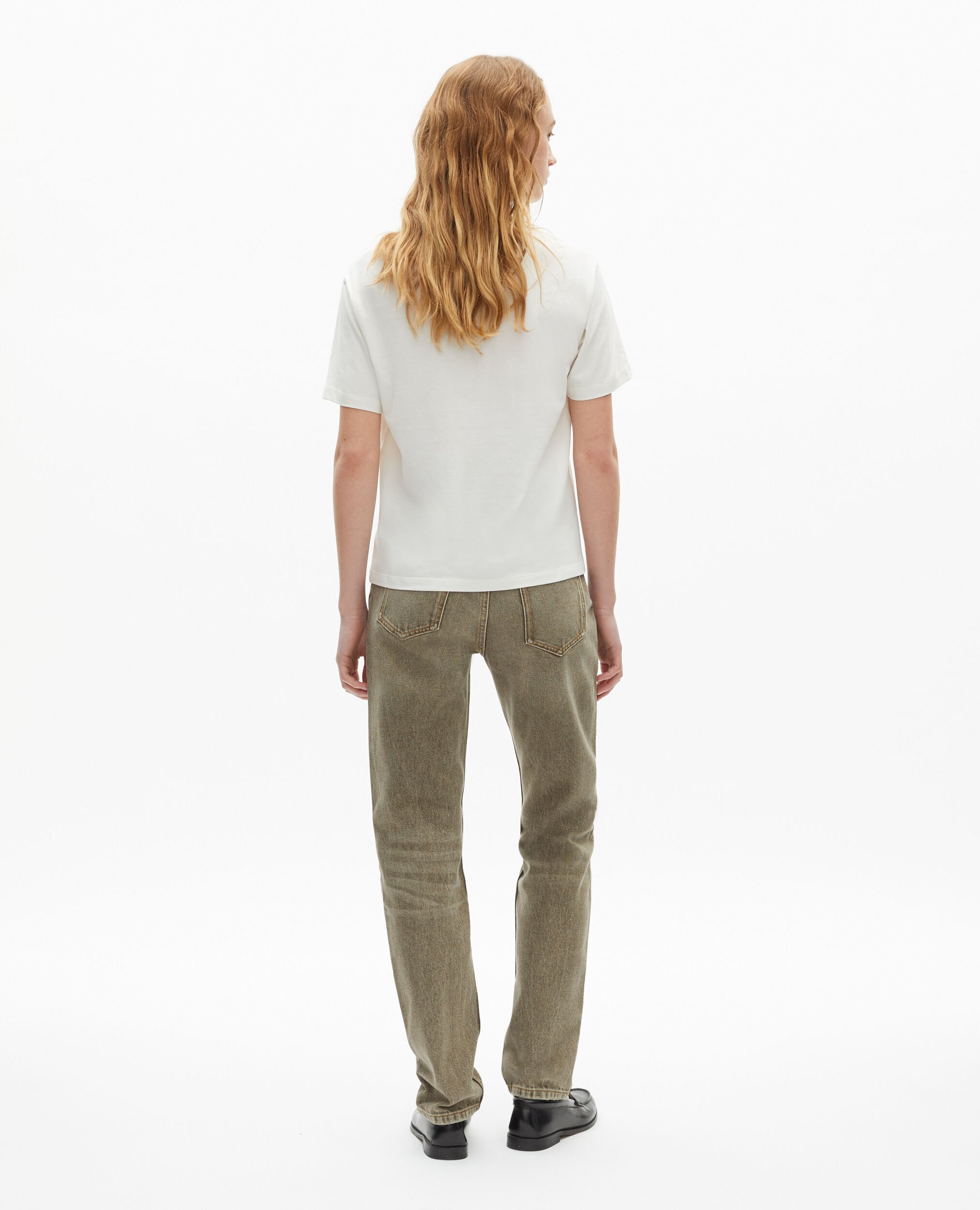 T-shirt with ecru screen print, ECRU, hi-res image number null