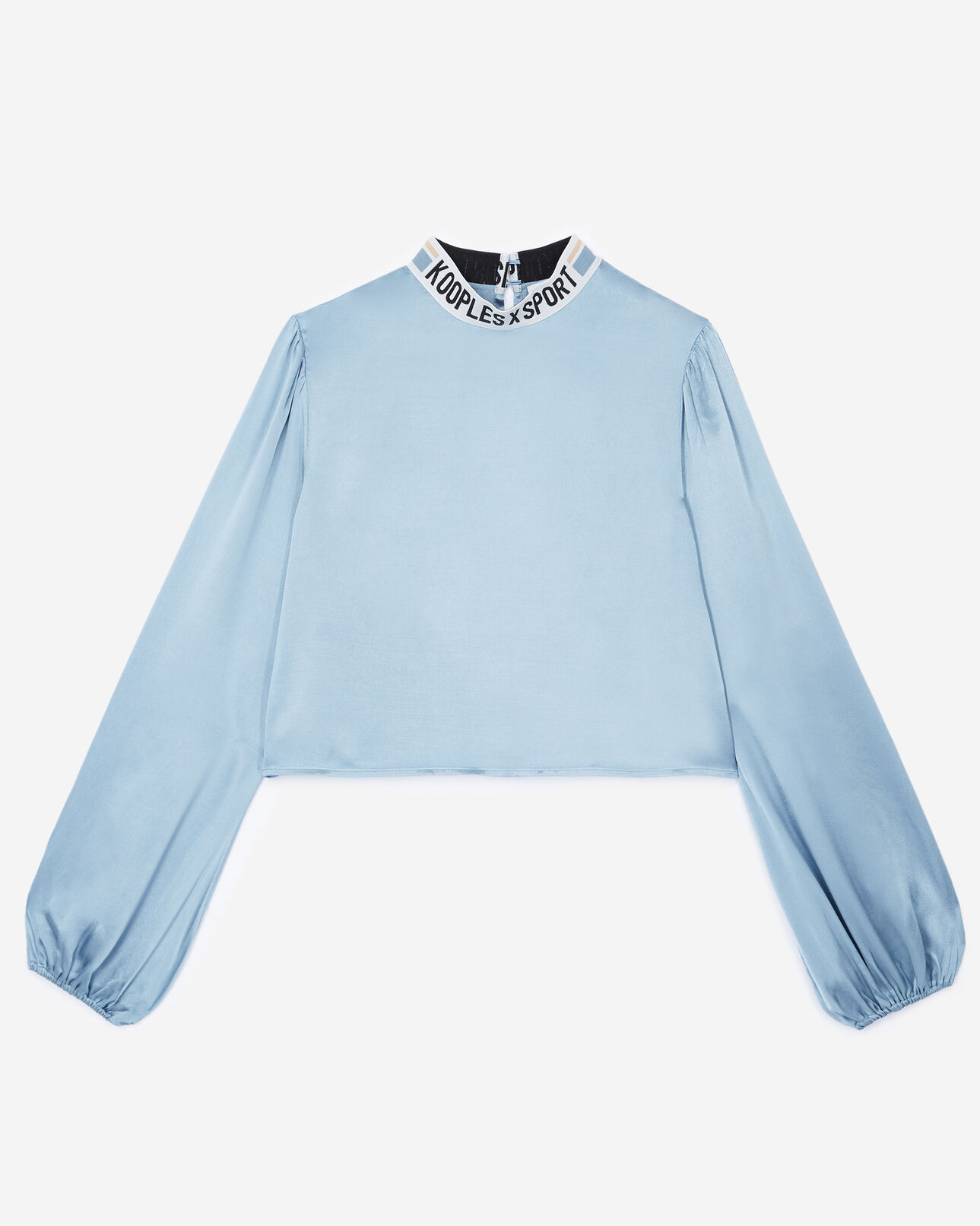 The Kooples FEMME BLUE top fluide bleu à bande logo blanche