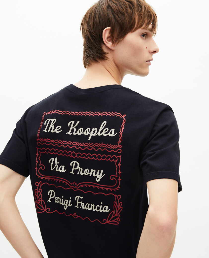 The Kooples HOMBRE DARK NAVY camiseta con serigraf&iacute;a via prony navy