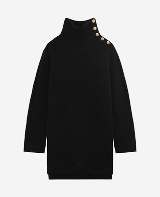 The Kooples WOMEN BLACK short dress in black wool