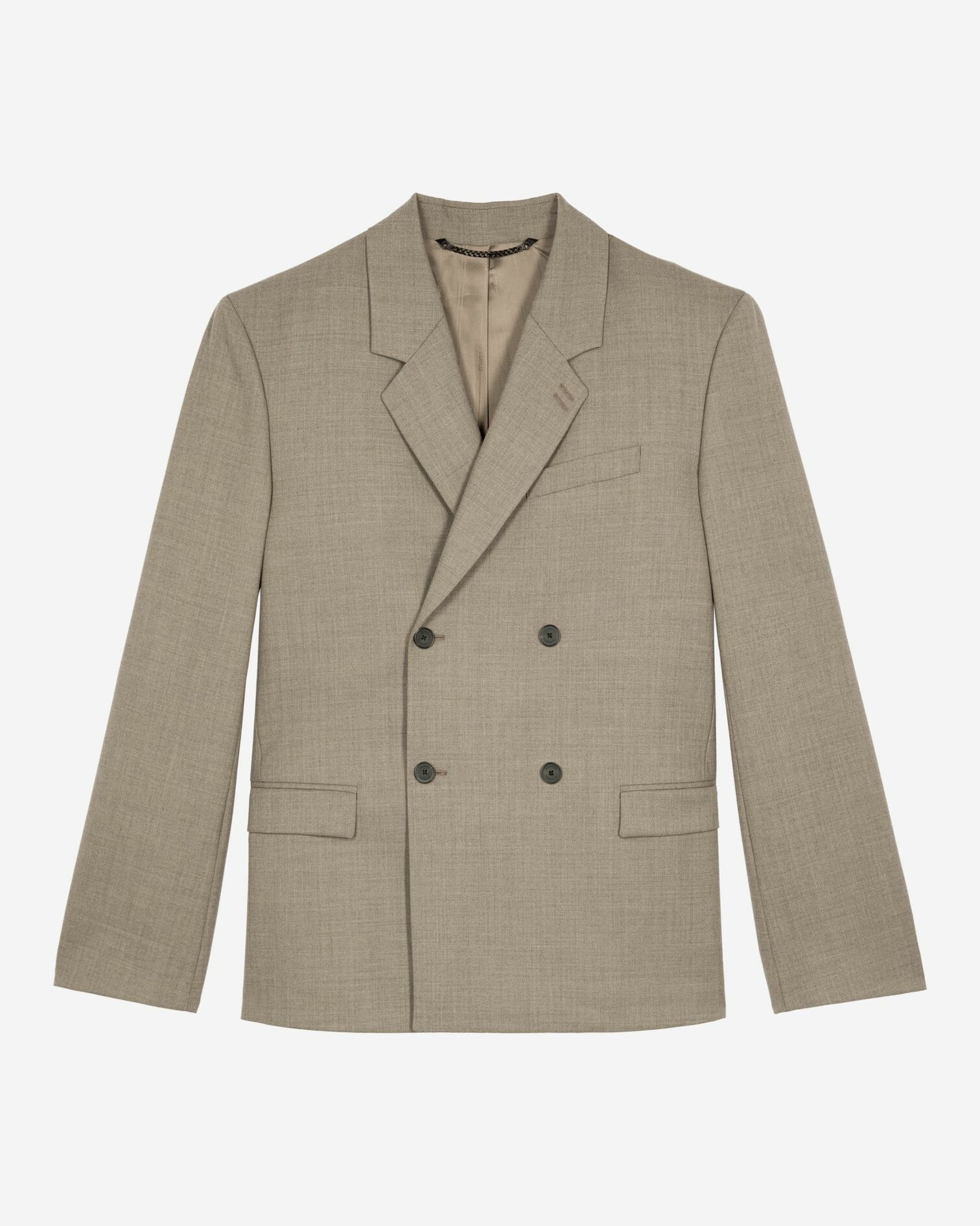 Beigefarbene Anzugjacke aus Wolle, BEIGE MELANGE, hi-res image number null